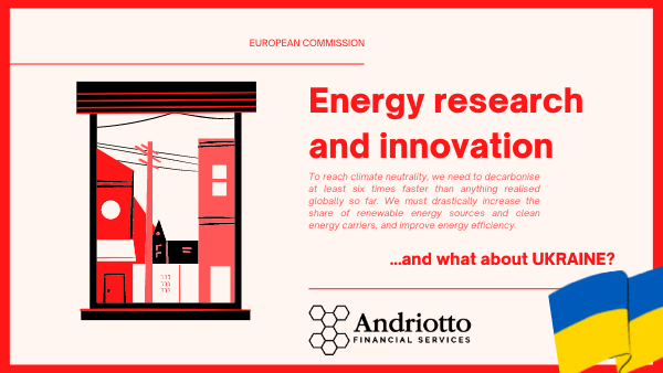 light red background with text "energy research and innovation to reach climate neutrality"