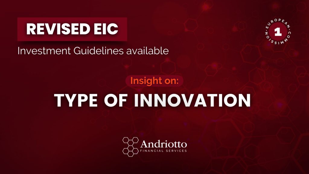 Red background with the title "Revised EIC Investment Guidelines available. Insight on characteristic of investment".