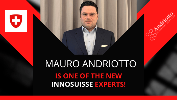 Picture of Mauro Andriotto with the text "Mauro Andriotto is one of the new Innosuisse experts!"
