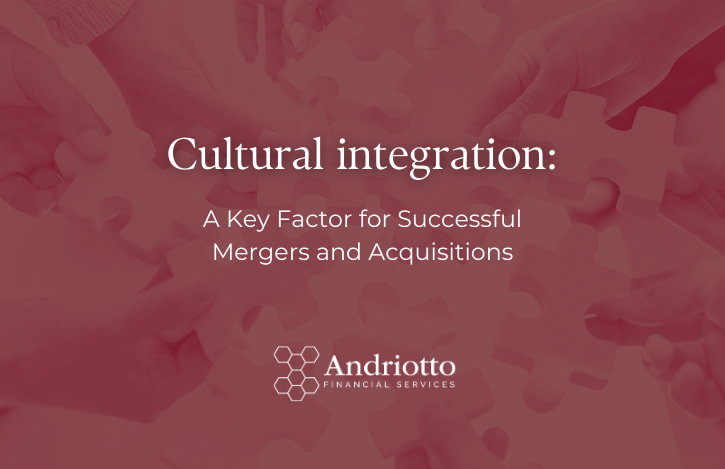 red background with title "Cultural Integration: A Key Factor for Successful Mergers and Acquisitions"